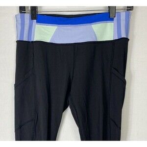 Lululemon Women's Speed Tight Legging Size 6 Black with Color Waist Yoga Pants